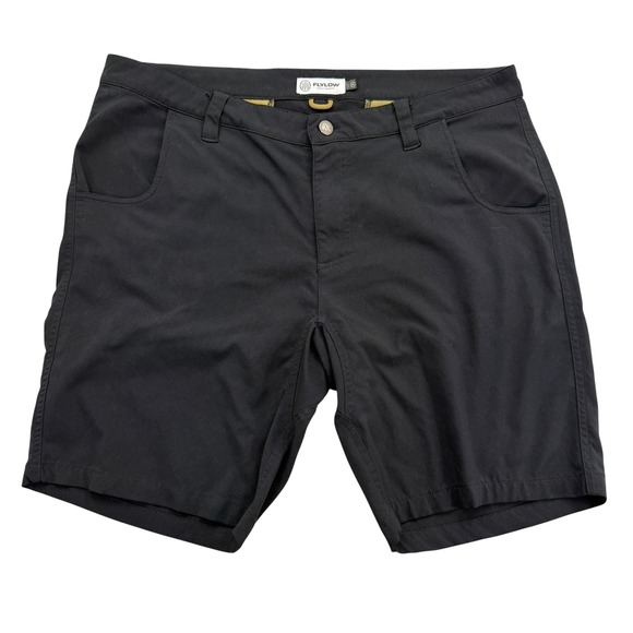Flylow Pants - Flylow Shorts Mens XL Black Chino Microfiber Stretch Pockets 8" Mountain Bike